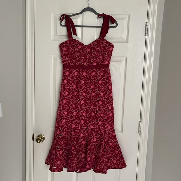 NWT JCREW Eyelet midi dress with flounce hem - Picture 3 of 11